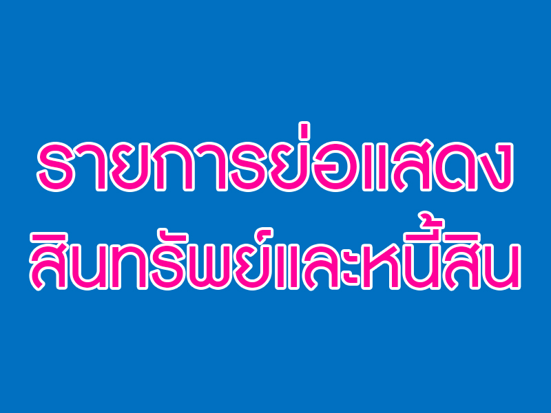 You are currently viewing รายการย่อแสดงสินทรัพย์และหนี้สิน